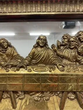 Wall Decor | Vintage Last Supper Mirror W Gold Plastic Frame Wall ...